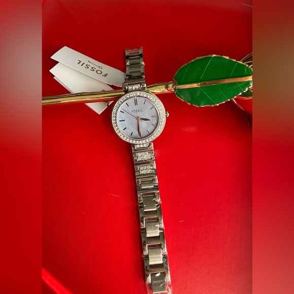 FOSSIL Watch,Fossil Silver Watch with Crystal Accents,Women’s Watch. - Picture 14 of 16